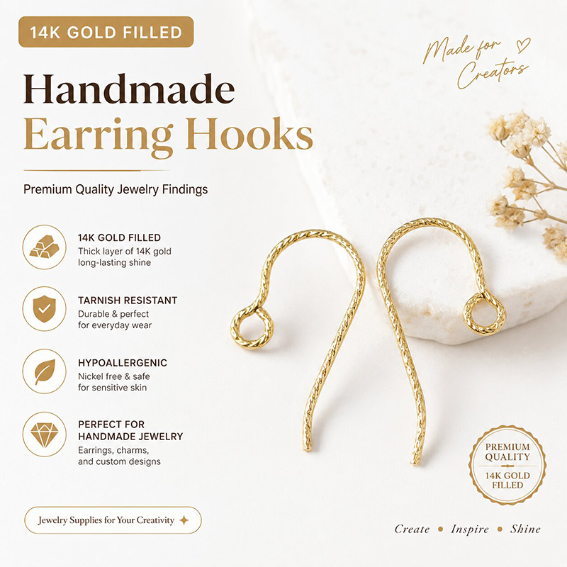 Jewelry Making Wire - Sparkle Micro Ear Wire 14K Gold