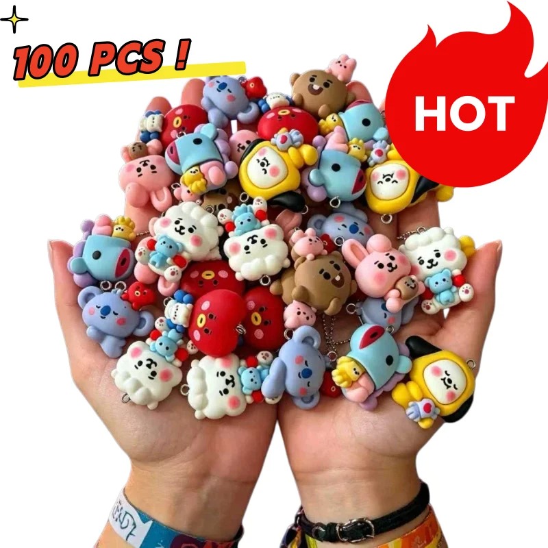 Jewelry Making Necklaces - 7pcs BT21 Resin Cartoon Charm DIY