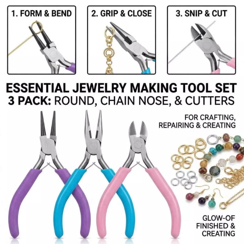 Jewelry Making Round Nose Pliers - 【L】1/3PCS Jewelry Making Pliers Set Needle