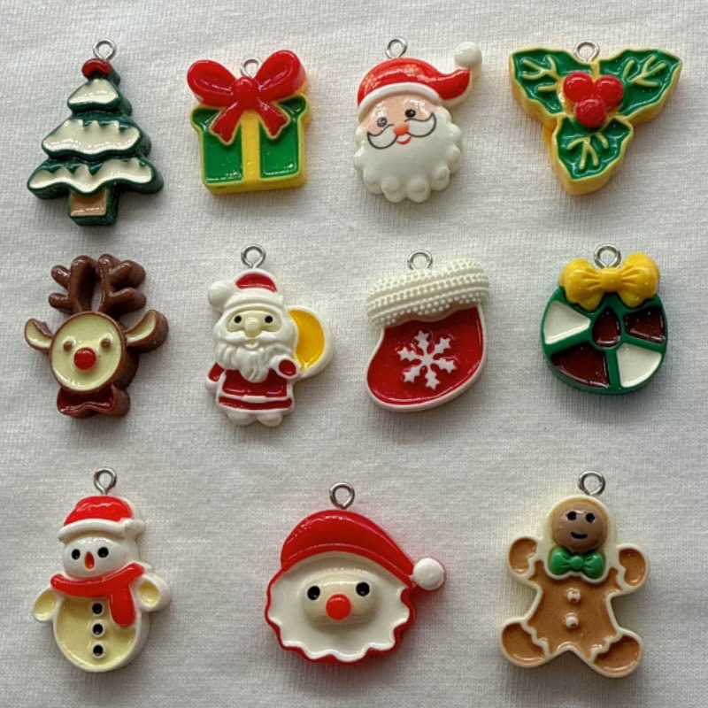 Jewelry Making Necklaces - 10pcs Christmas Cartoon Series Resin Pendant