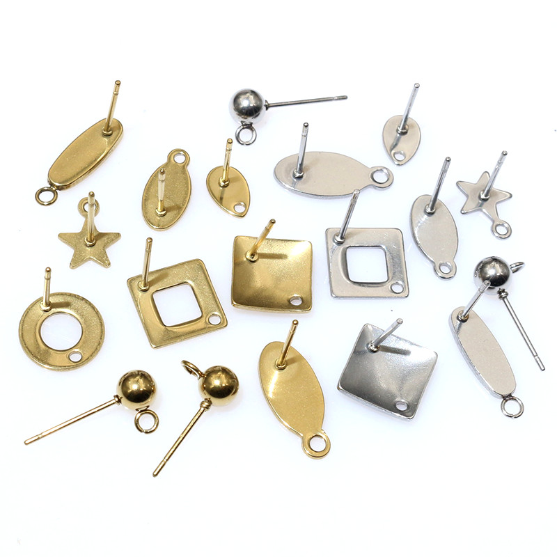 Jewelry Making Pieces - 20pcs Stainless Steel Craft Earring Studs