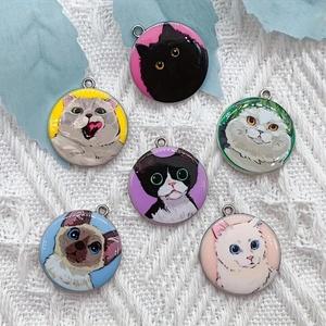 10pcs cartoon animal cat ename - Jewelry Making Necklaces ulasan dan harga