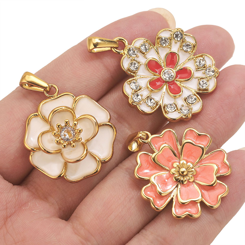 2PCS Stainless Steel Enamel La - Jewelry Making Materials Wholesale ulasan dan harga