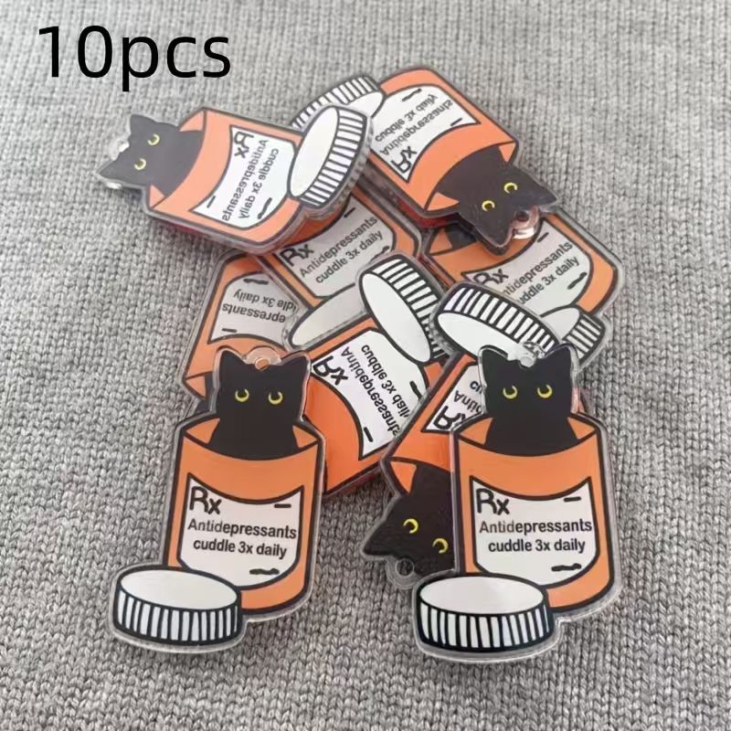 10pcs acrylic medicine cat pen - Jewelry Making Necklaces ulasan dan harga