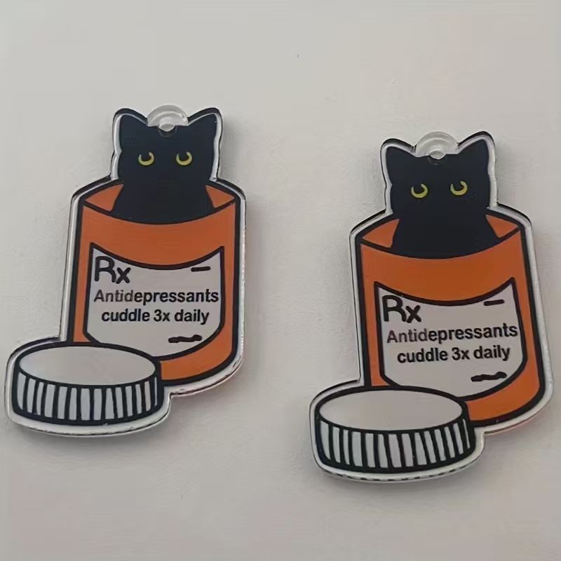 10pcs acrylic medicine cat pen - Jewelry Making Necklaces ulasan dan harga