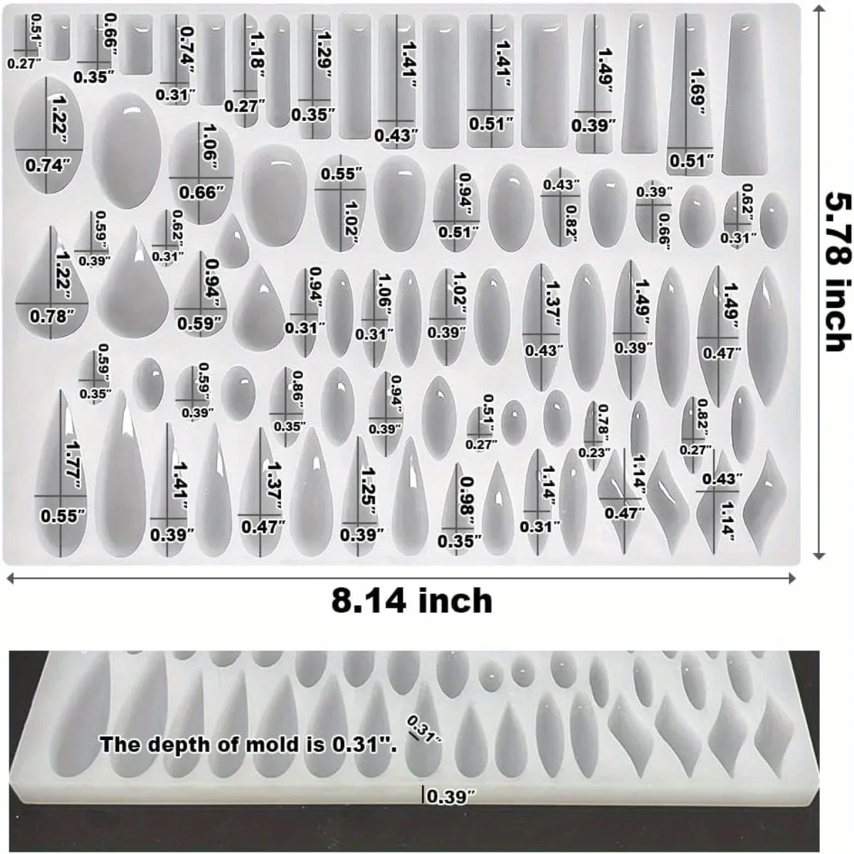Stud Earrings Silicone Mold wi - Jewelry Making Uv Resin Kit ulasan dan harga