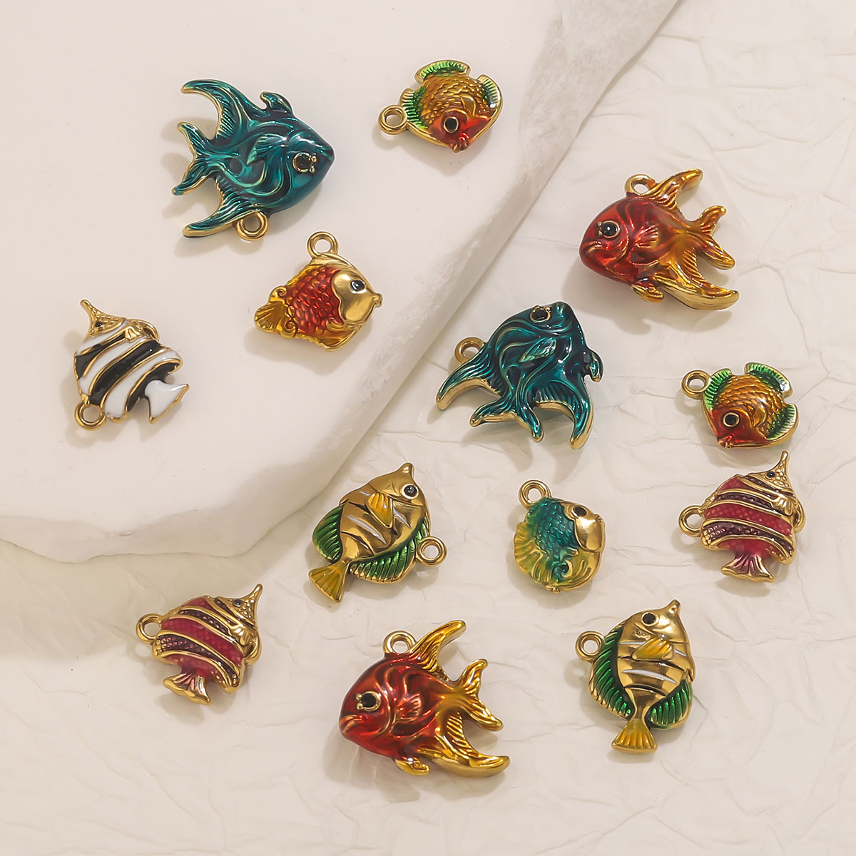 4pcs Stainless Steel Enamel Oc - Jewelry Making Materials Wholesale ulasan dan harga