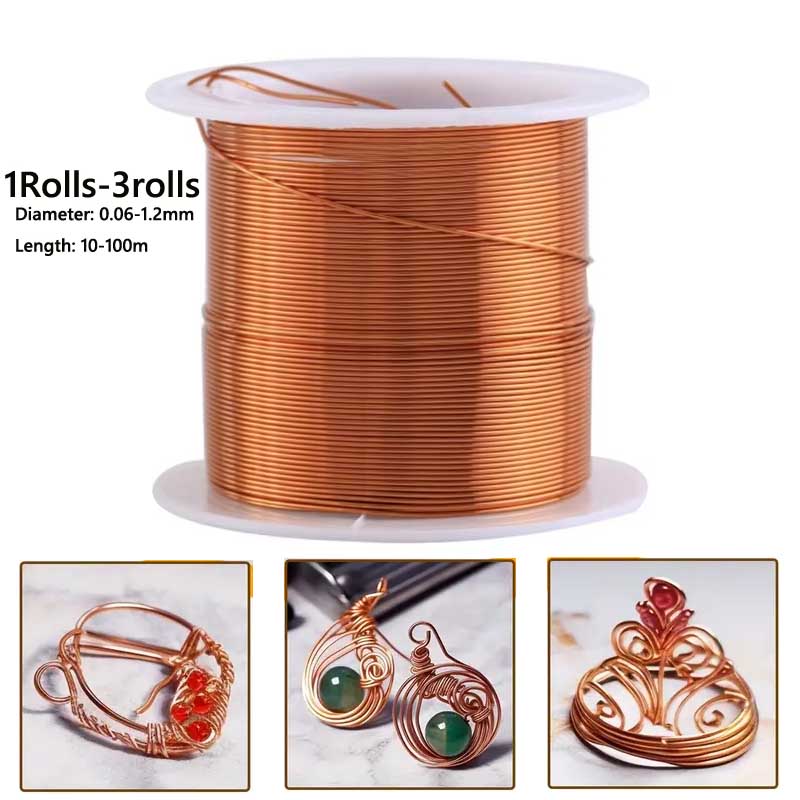 1-3Roll  Soft Copper Wire for  - Jewelry Making Wire ulasan dan harga