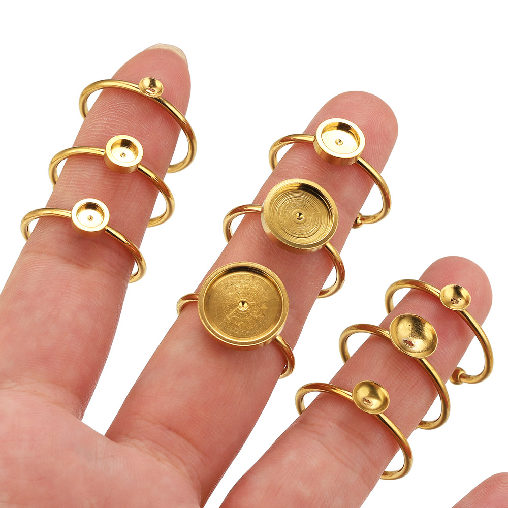 10pcs Stainless Steel Round Ad - Jewelry Making With Stones ulasan dan harga