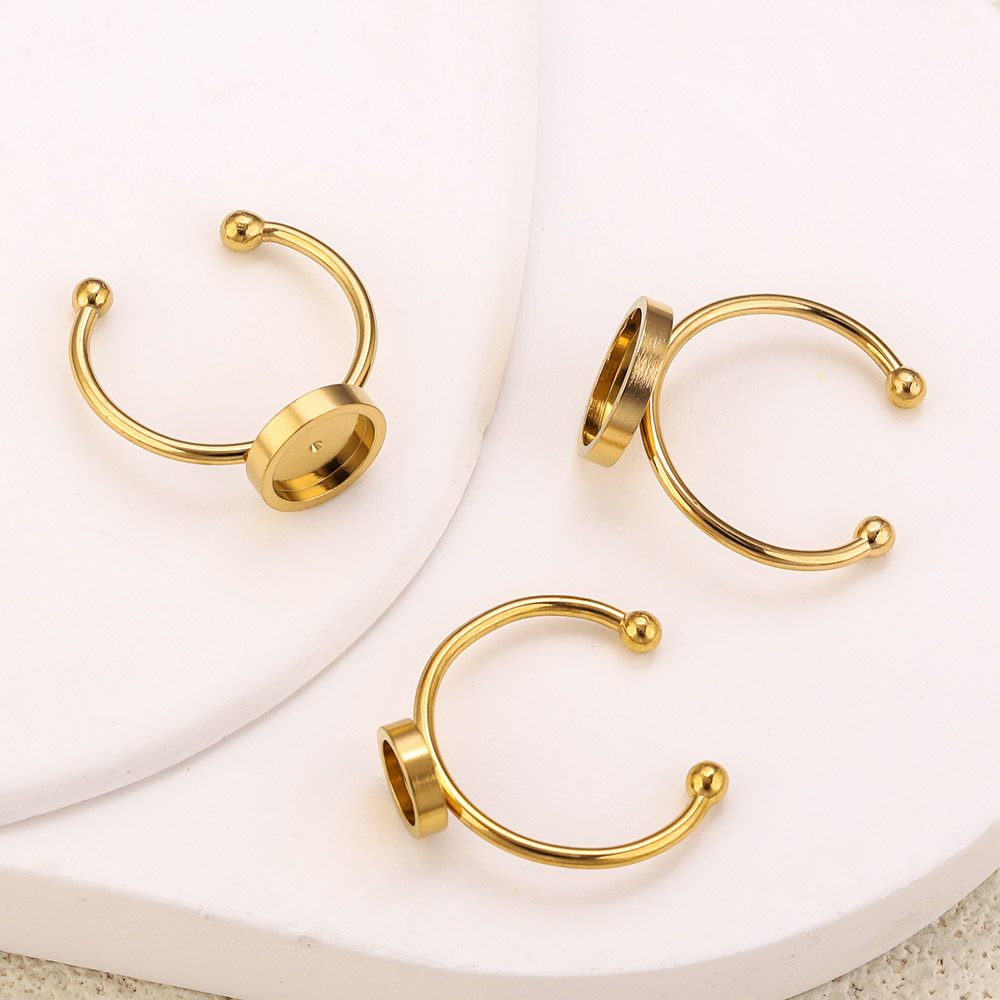 10pcs Stainless Steel Round Ad - Jewelry Making With Stones ulasan dan harga
