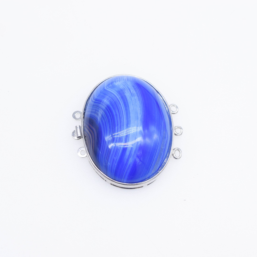 1Piece Multicolor Agate Flat O - Jewelry Making With Stones ulasan dan harga