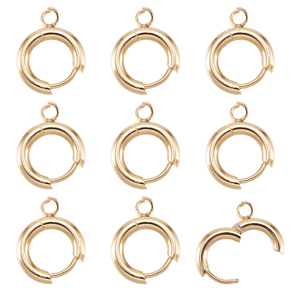 10pcs 201 Stainless Steel Hugg - Jewelry Making Hoops ulasan dan harga