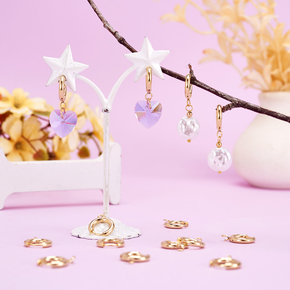 10pcs 201 Stainless Steel Hugg - Jewelry Making Hoops ulasan dan harga