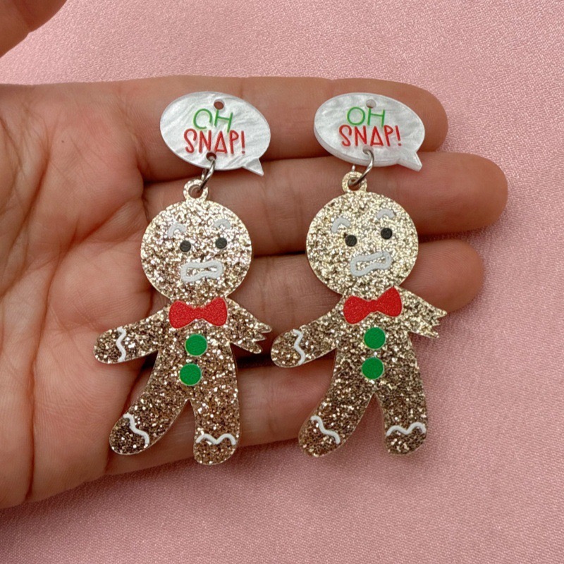 10pcs Cute Christmas Gingerbre - Jewelry Making Necklaces ulasan dan harga
