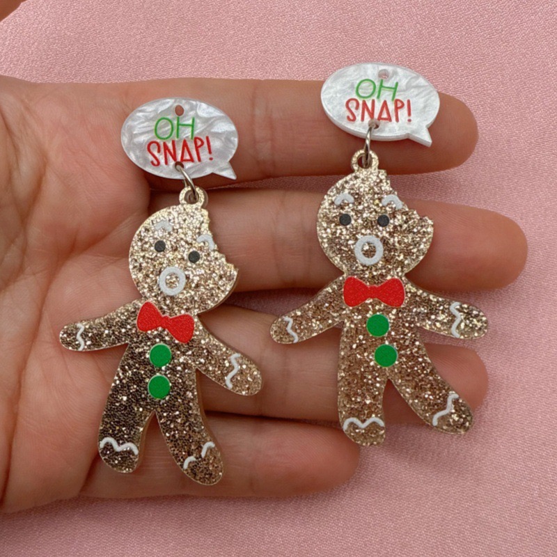 10pcs Cute Christmas Gingerbre - Jewelry Making Necklaces ulasan dan harga