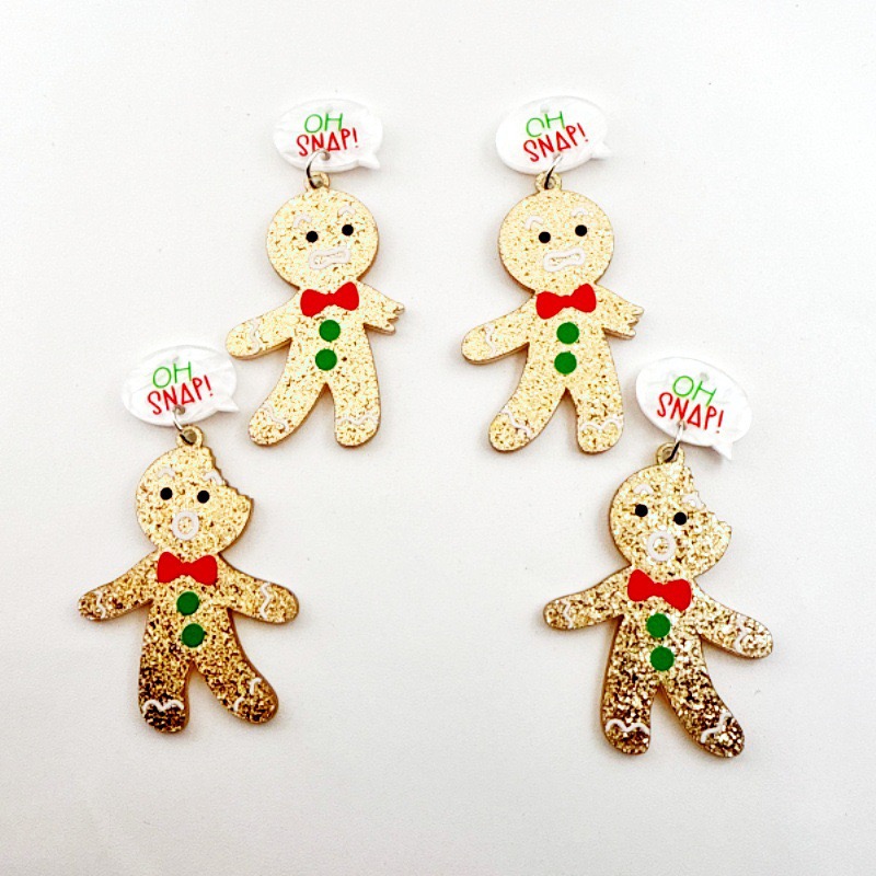 10pcs Cute Christmas Gingerbre - Jewelry Making Necklaces ulasan dan harga