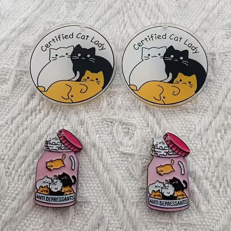 10pcs acrylic cute cat pendant - Jewelry Making Necklaces ulasan dan harga