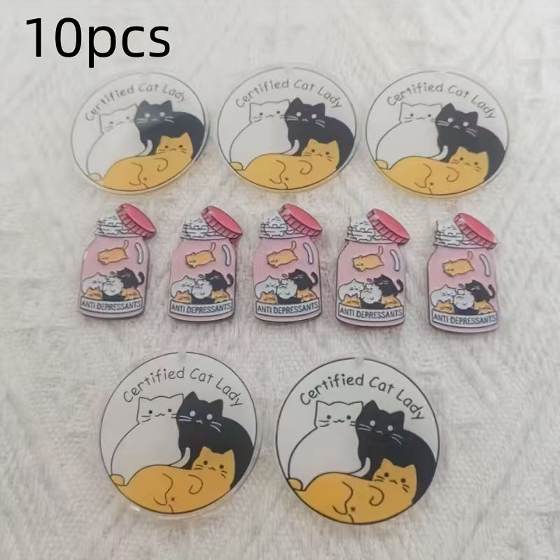 10pcs acrylic cute cat pendant - Jewelry Making Necklaces ulasan dan harga
