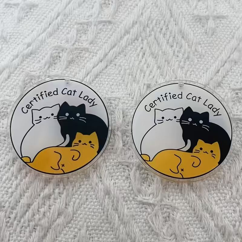 10pcs acrylic cute cat pendant - Jewelry Making Necklaces ulasan dan harga