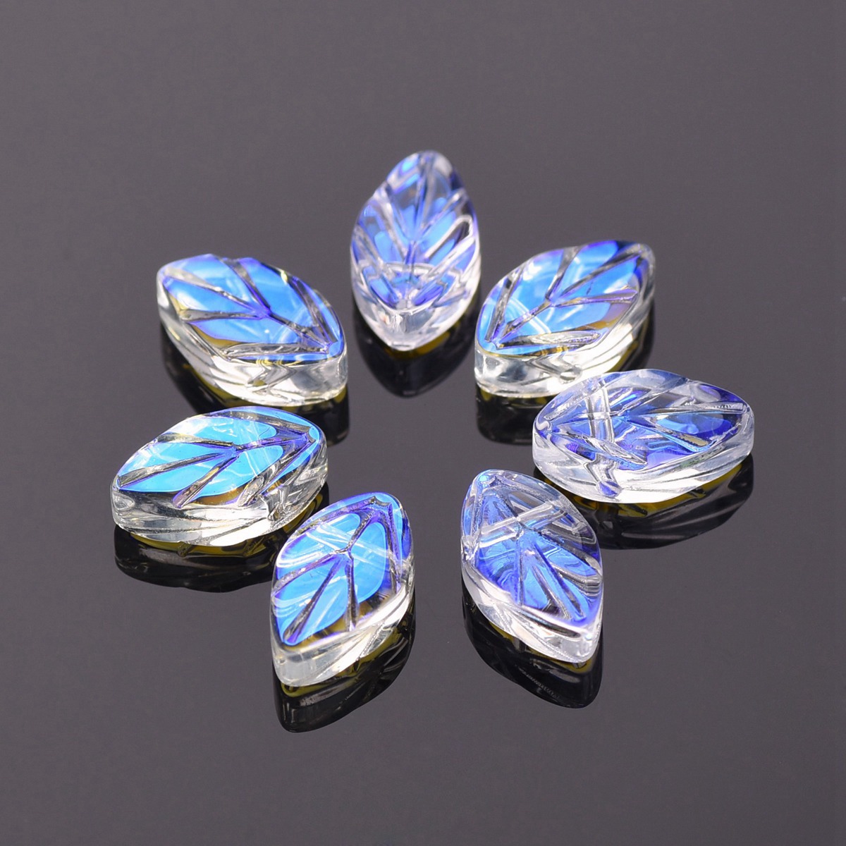 20pcs 11x7mm Oval Leaf Shape C - Jewelry Making Drill ulasan dan harga