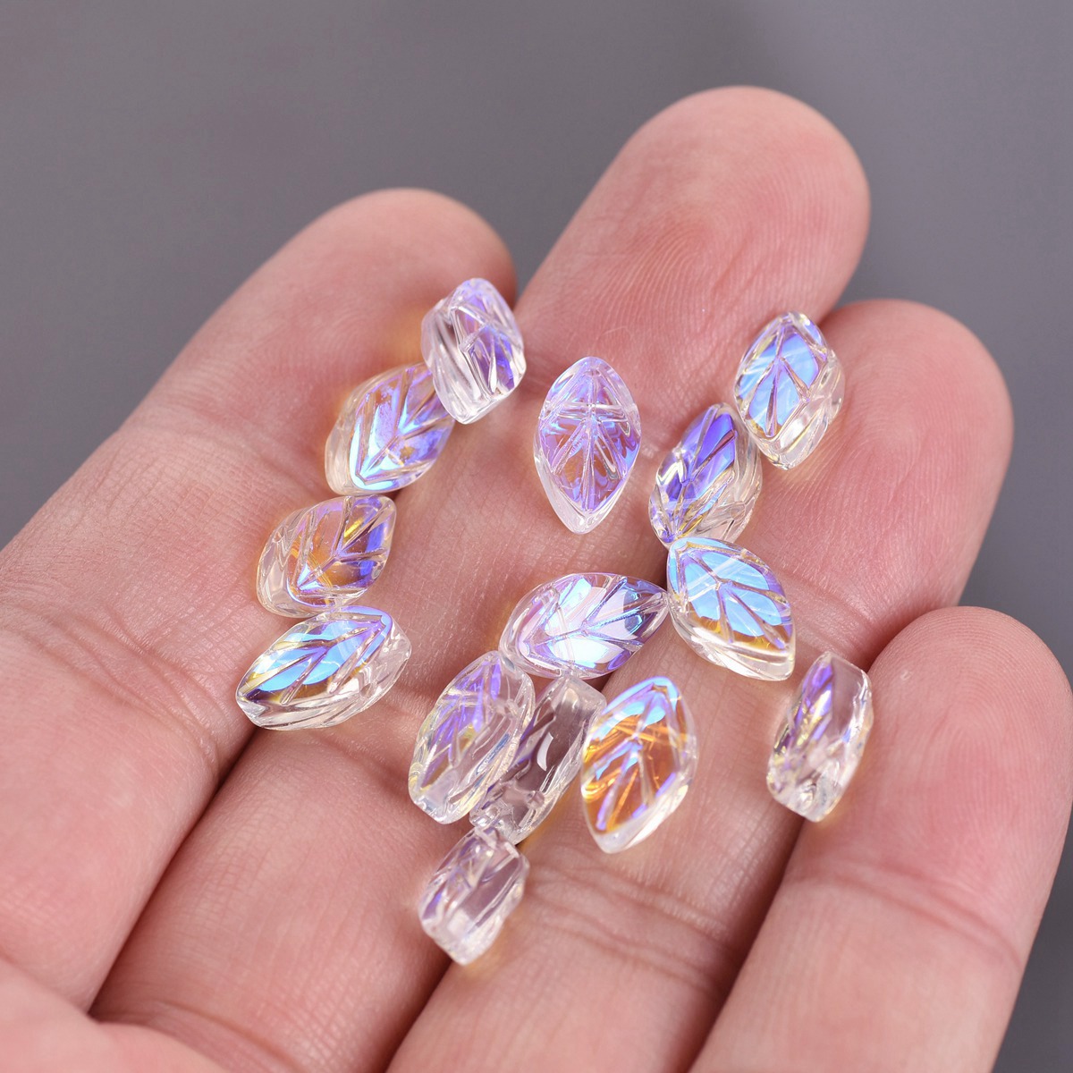 20pcs 11x7mm Oval Leaf Shape C - Jewelry Making Drill ulasan dan harga