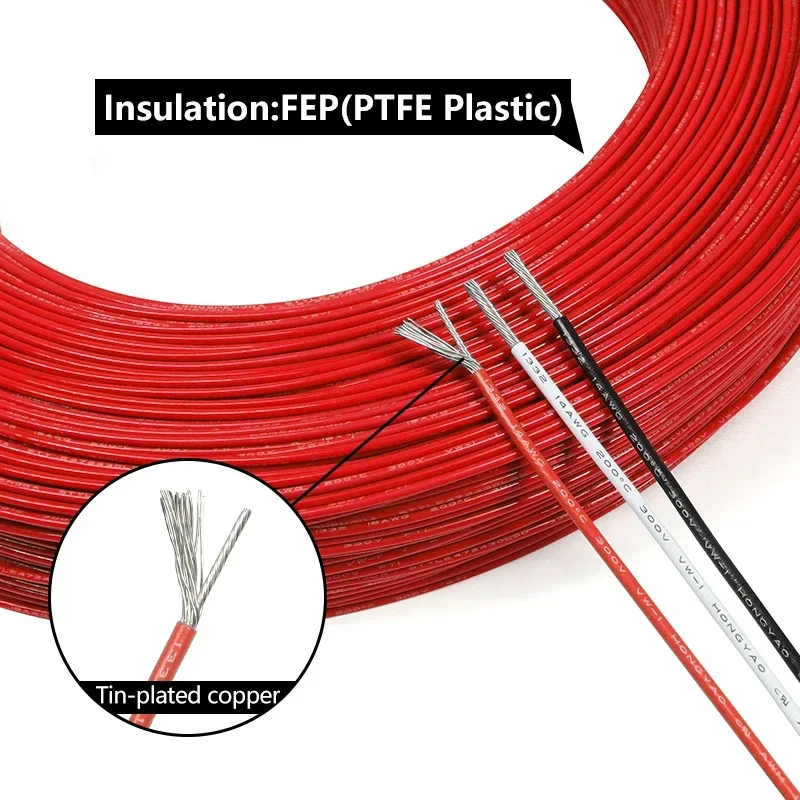 2/5/10m UL1332 PTFE Wire High  - Wire 22 Gauge Copper ulasan dan harga