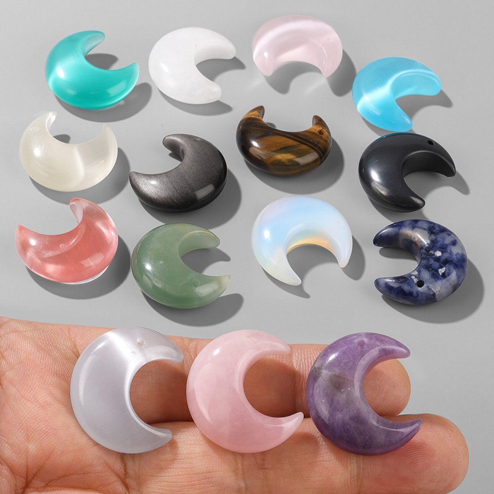2PCS Natural Crescent Moon Cha - Jewelry Making Drill ulasan dan harga