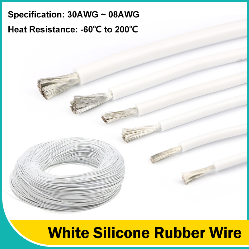 White Flexible Silicone Rubber - Wire 22 Gauge Copper ulasan dan harga