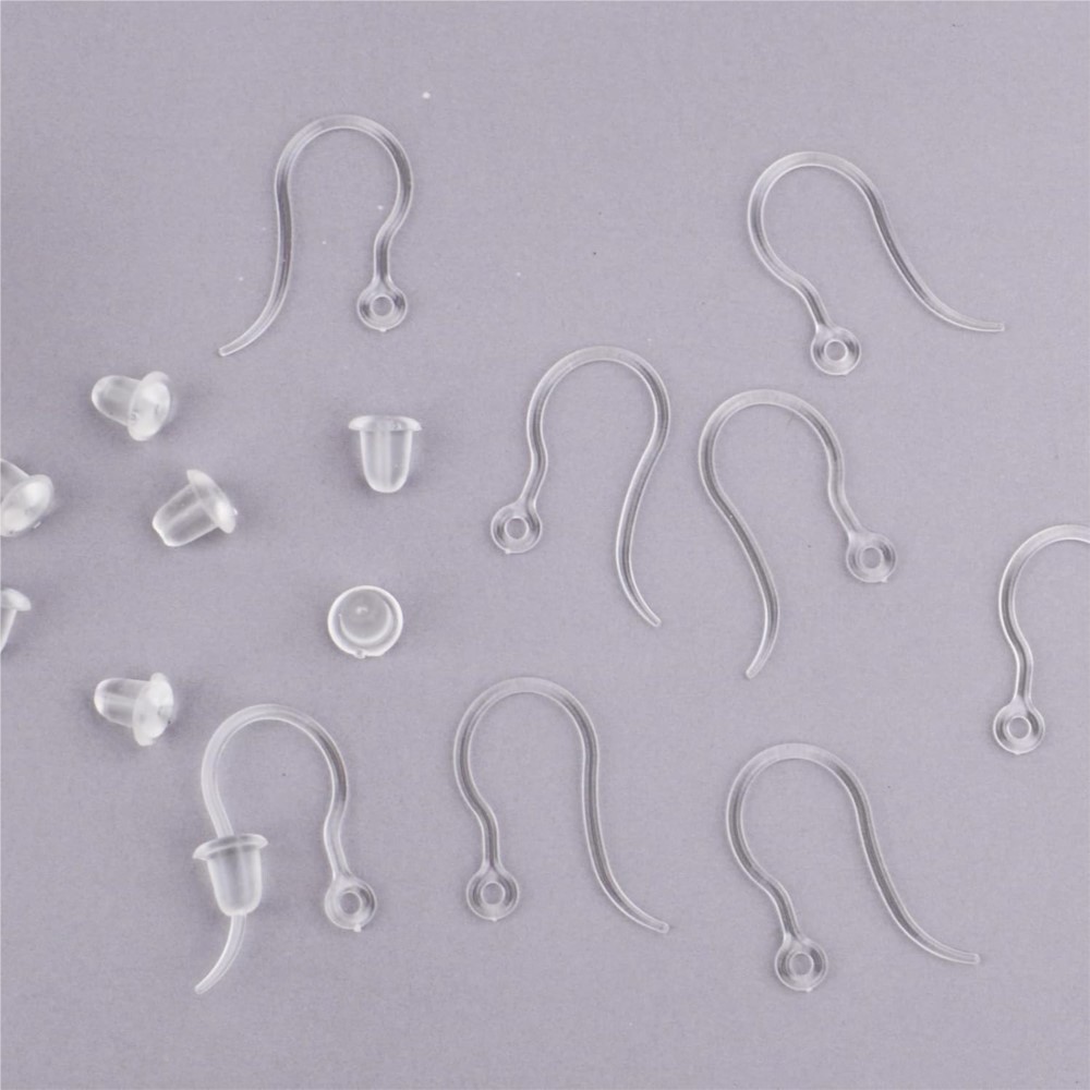 40pcs Clear Plastic Earring Ho - Jewelry Making Wire ulasan dan harga