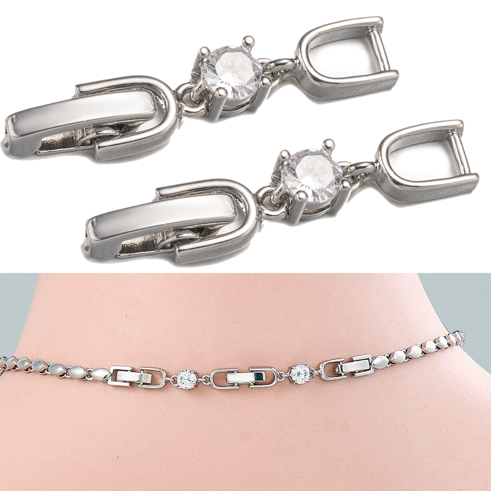 5pcs White Gold Plated Crystal - Jewelry Making Pieces ulasan dan harga