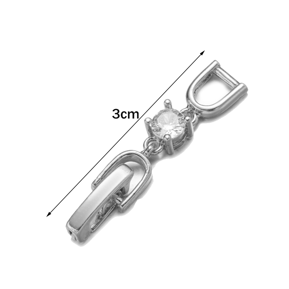 5pcs White Gold Plated Crystal - Jewelry Making Pieces ulasan dan harga