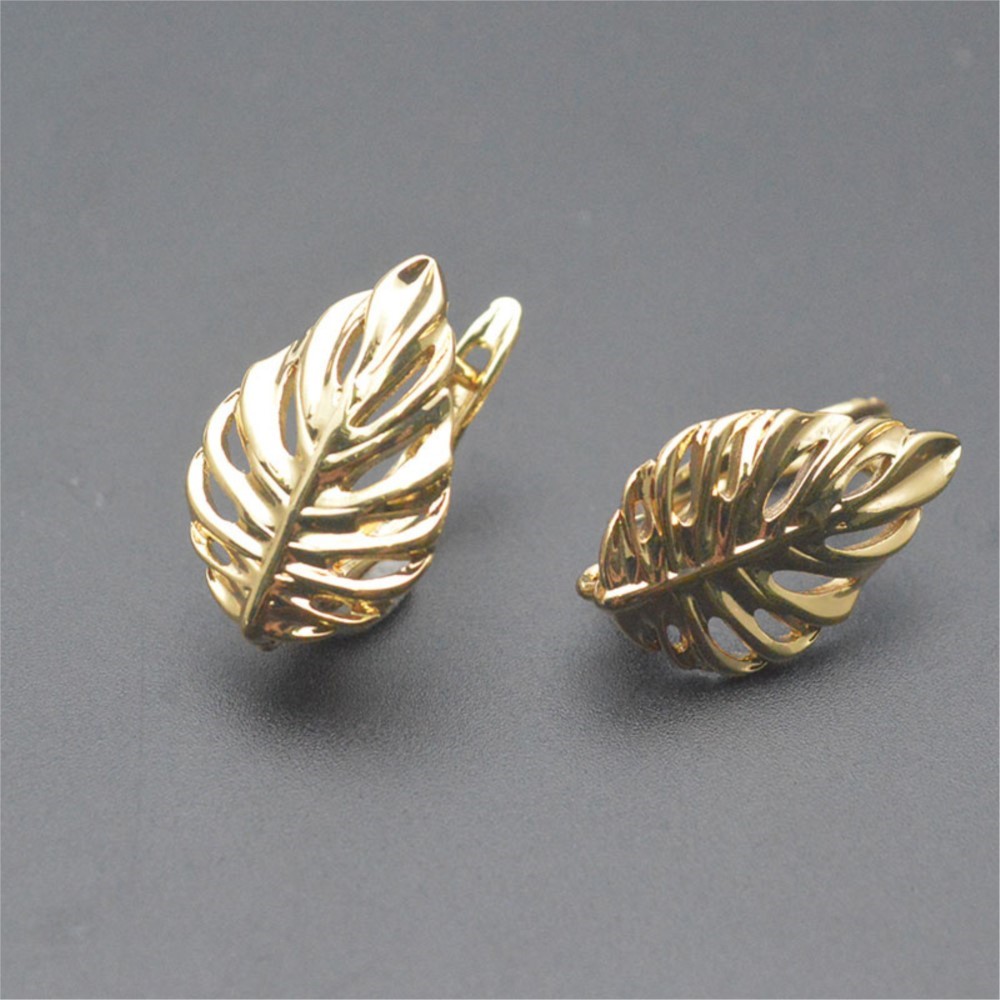 1/2Pcs 18K Gold Plated Brass L - Jewelry Making Hoops ulasan dan harga