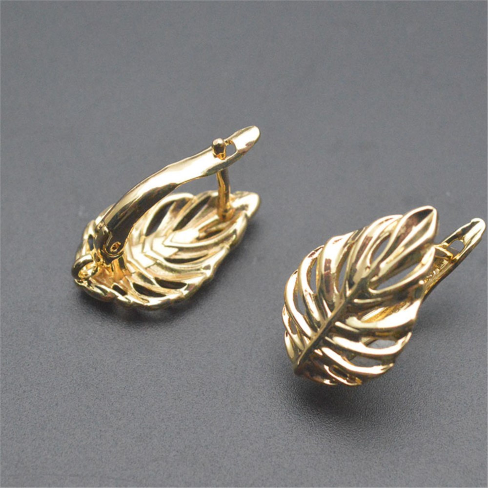1/2Pcs 18K Gold Plated Brass L - Jewelry Making Hoops ulasan dan harga