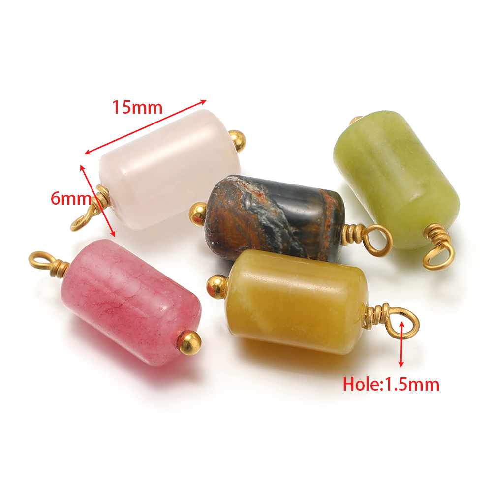 10pcs Stainless Steel Natural  - Jewelry Making With Stones ulasan dan harga
